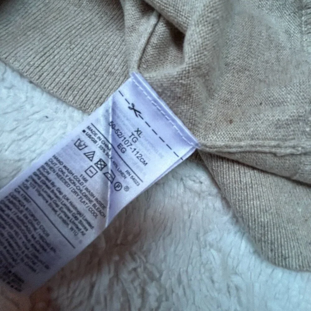 Banana Republic Mens XL Silk Linen Pullover Sweater Knit Crew Neck Gray Casual